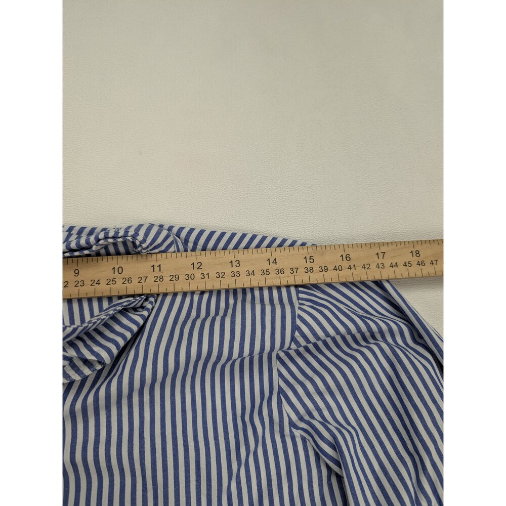 RO&DE Striped Ruffle Sleeve Button-Up Blouse XS - Picture 9 of 10